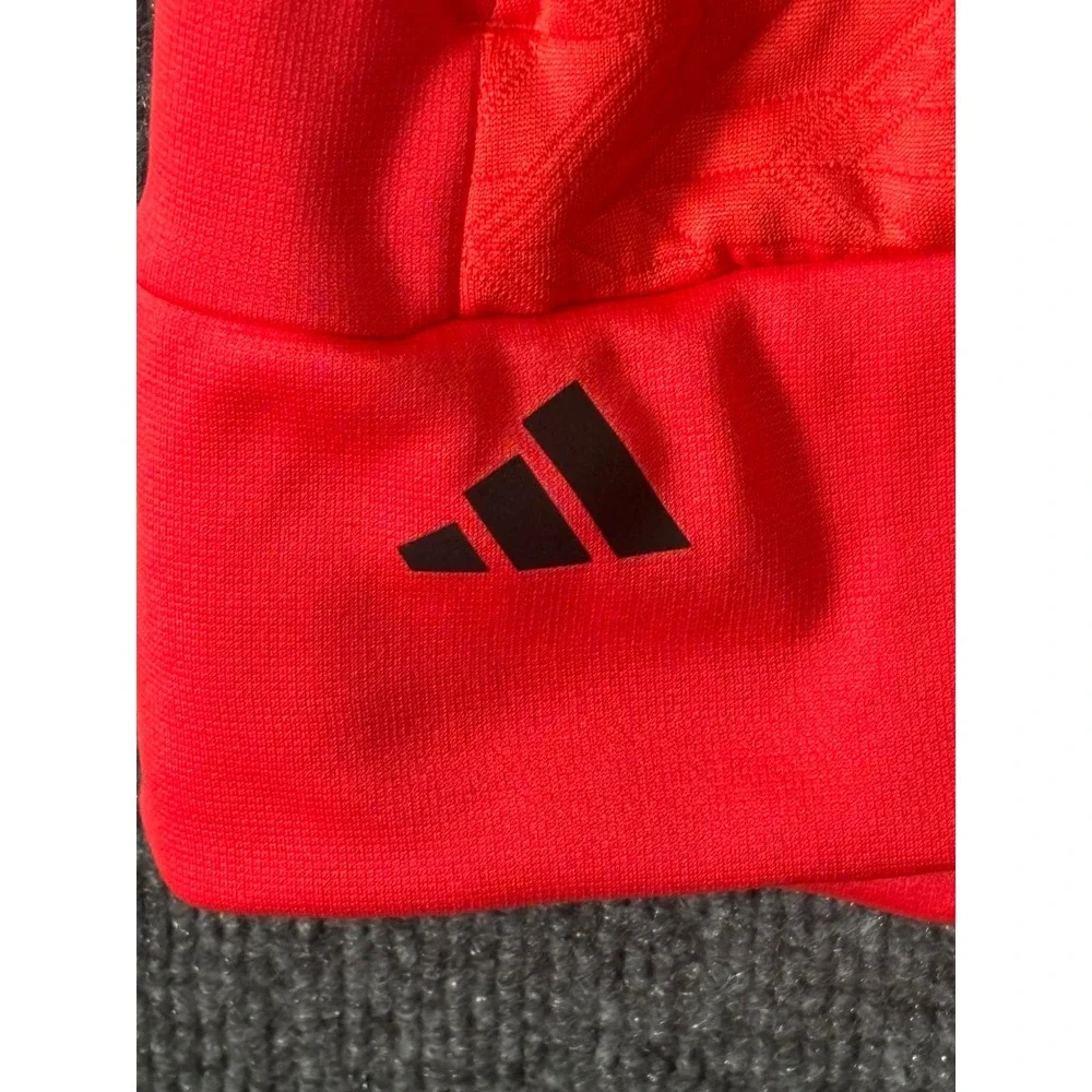 Adidas‎ COLD.RDY Full Zip Golf Jacket Women Small Red Textured Mock Neck